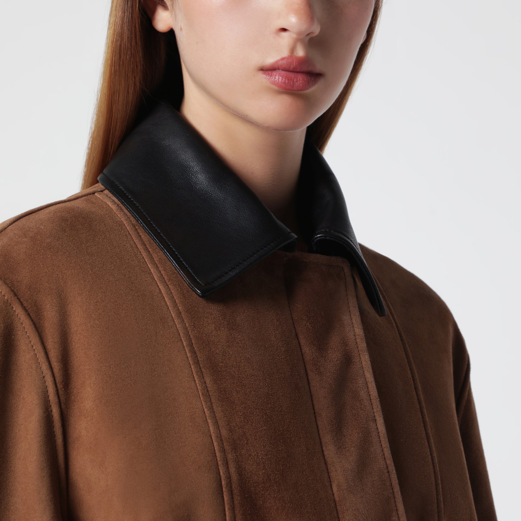 Veste Grange en daim couleur Tabac