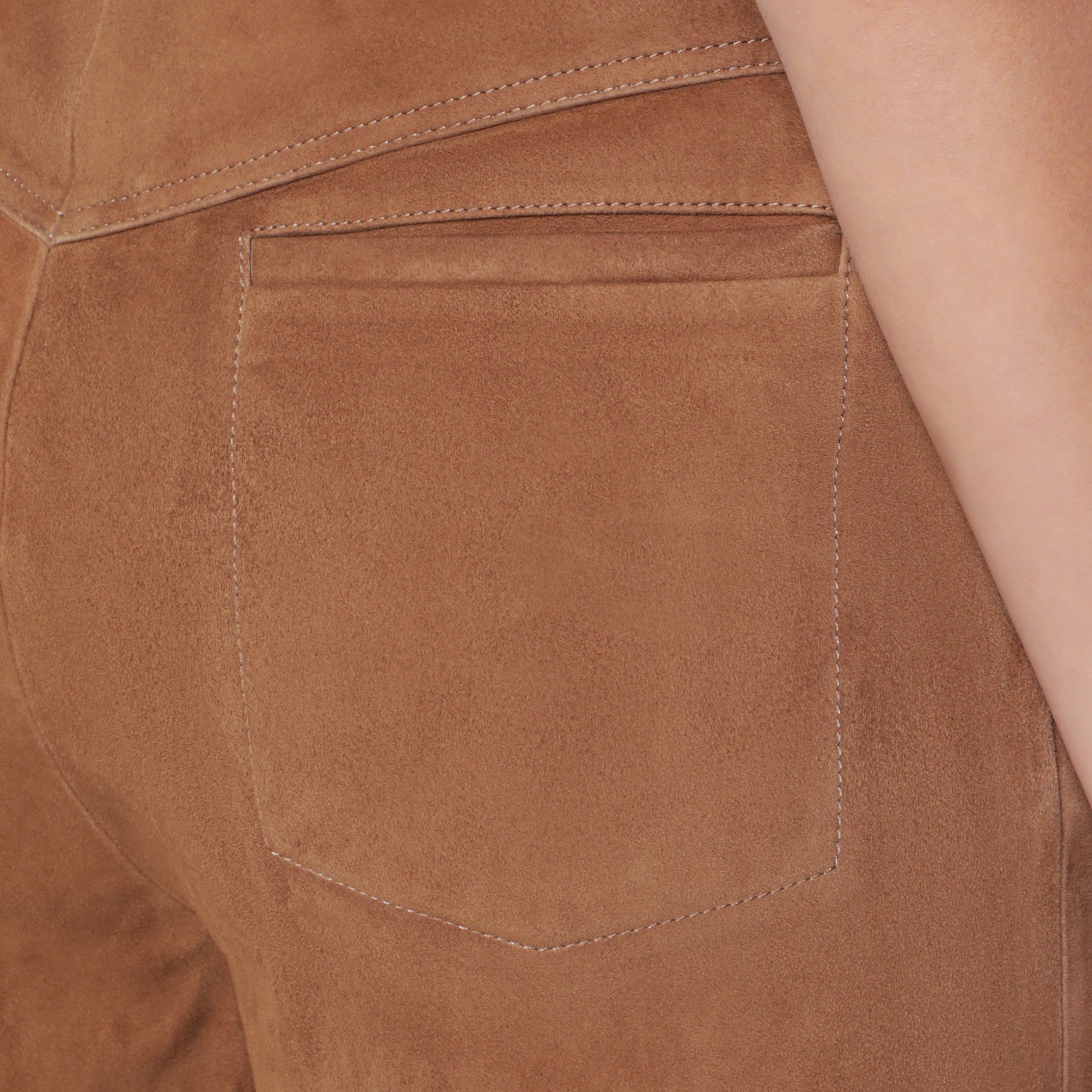 Pantalon Coda à jambes larges en daim couleur Tabac