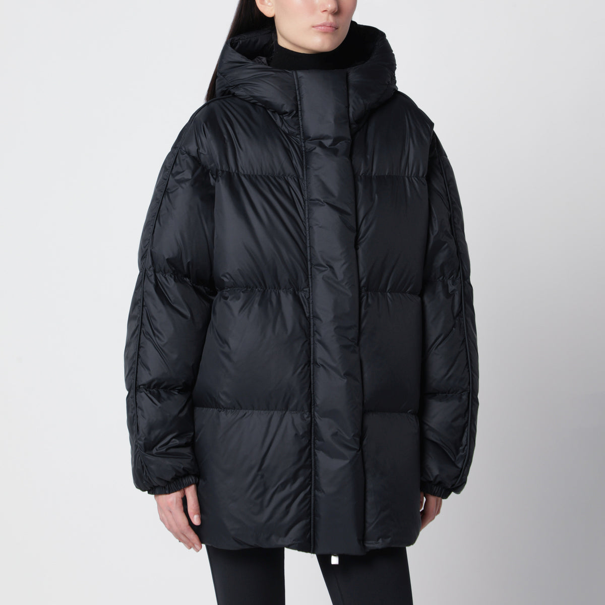 Doudoune courte Herno noire en nylon avec capuche