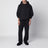 Washed black hooded sweatshirt in cotton fleece