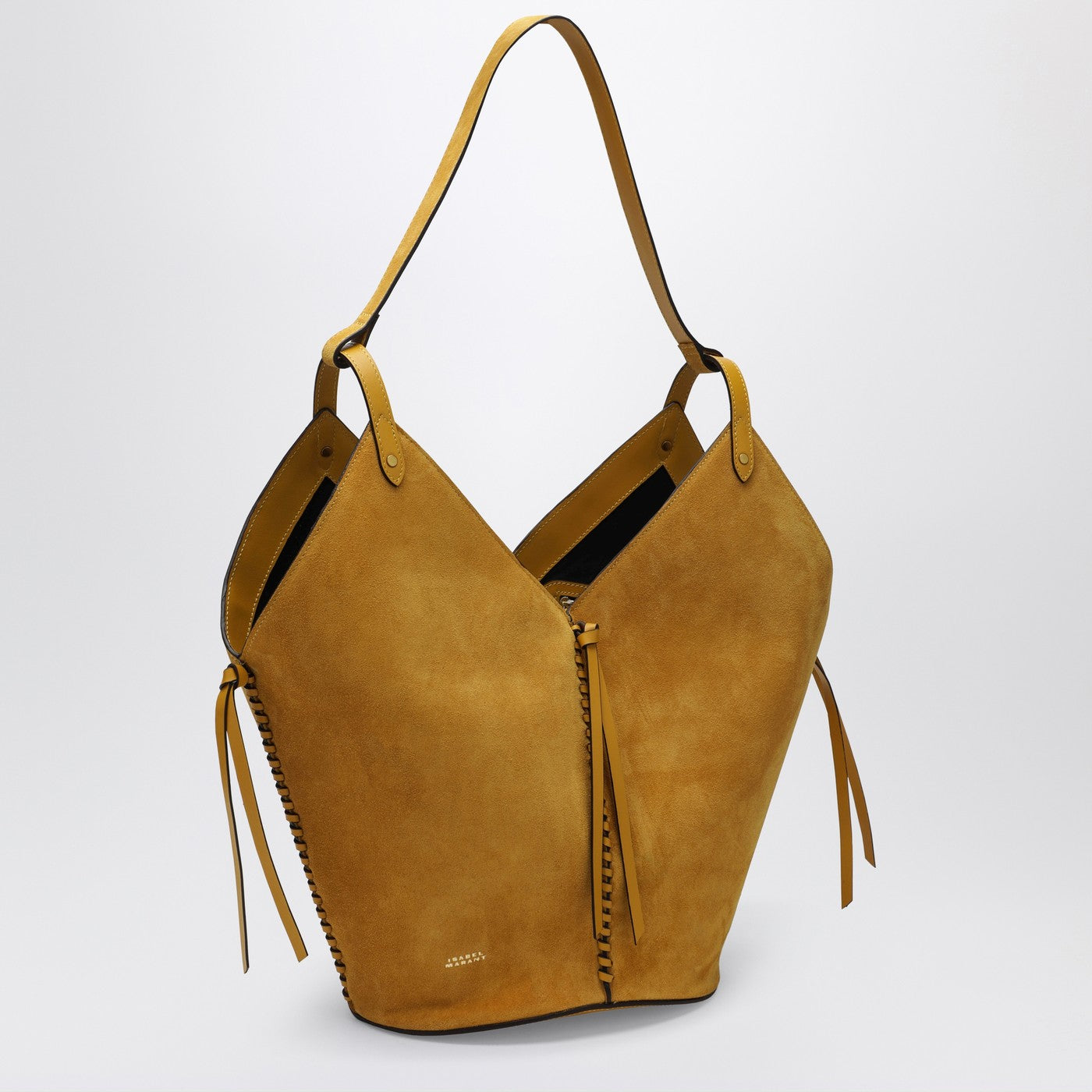 Tampa bag in saffron suede leather