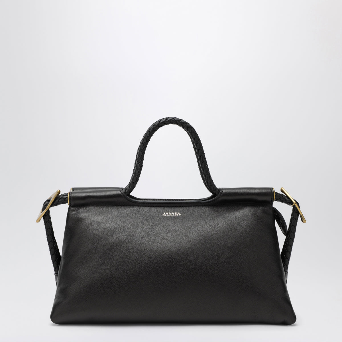Borsa Pipa M nera in pelle di agnello
