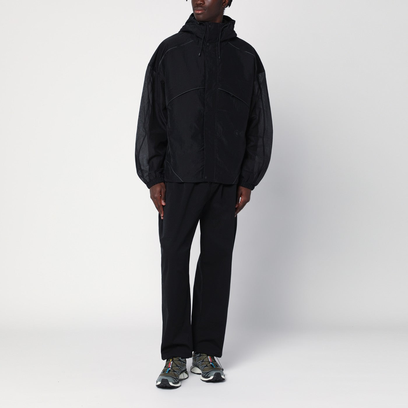 Ripstop Mesh zip-up black jacket