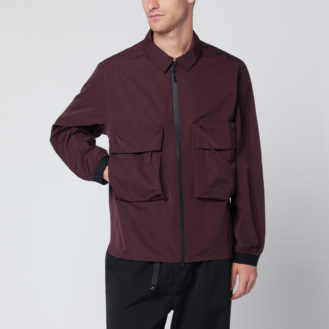 Wine-coloured zip jacket