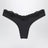 Black high-cut thong in stretch lace