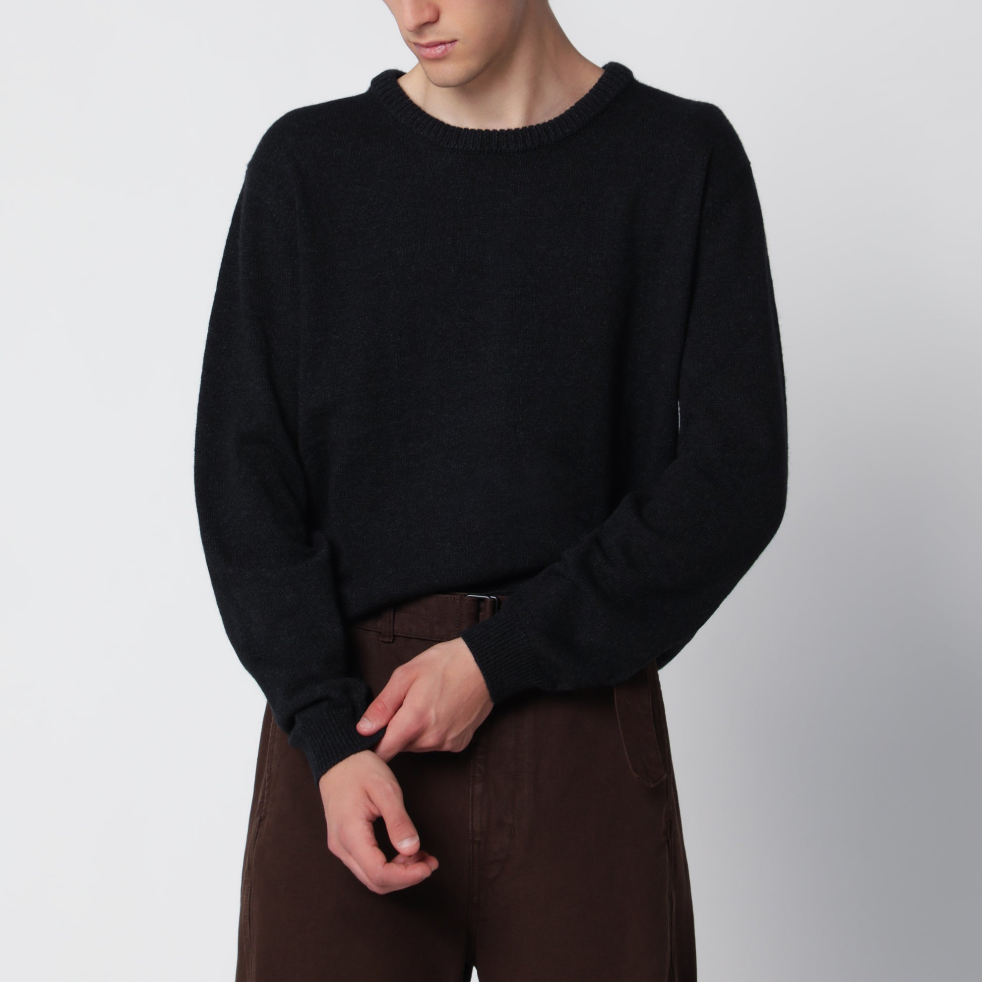 Coal Alpaca Wool Blend Crew Neck Sweater