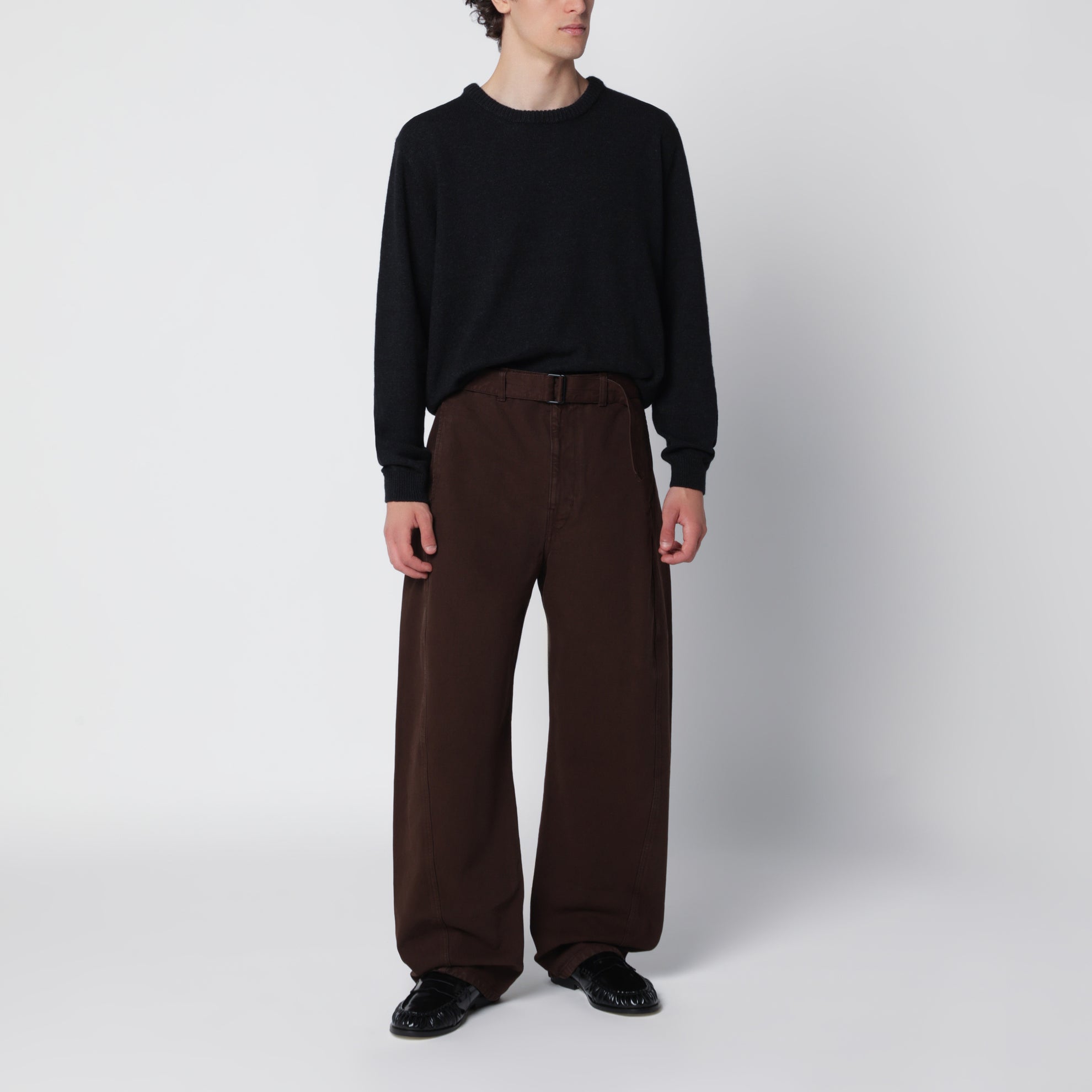 Coal Alpaca Wool Blend Crew Neck Sweater