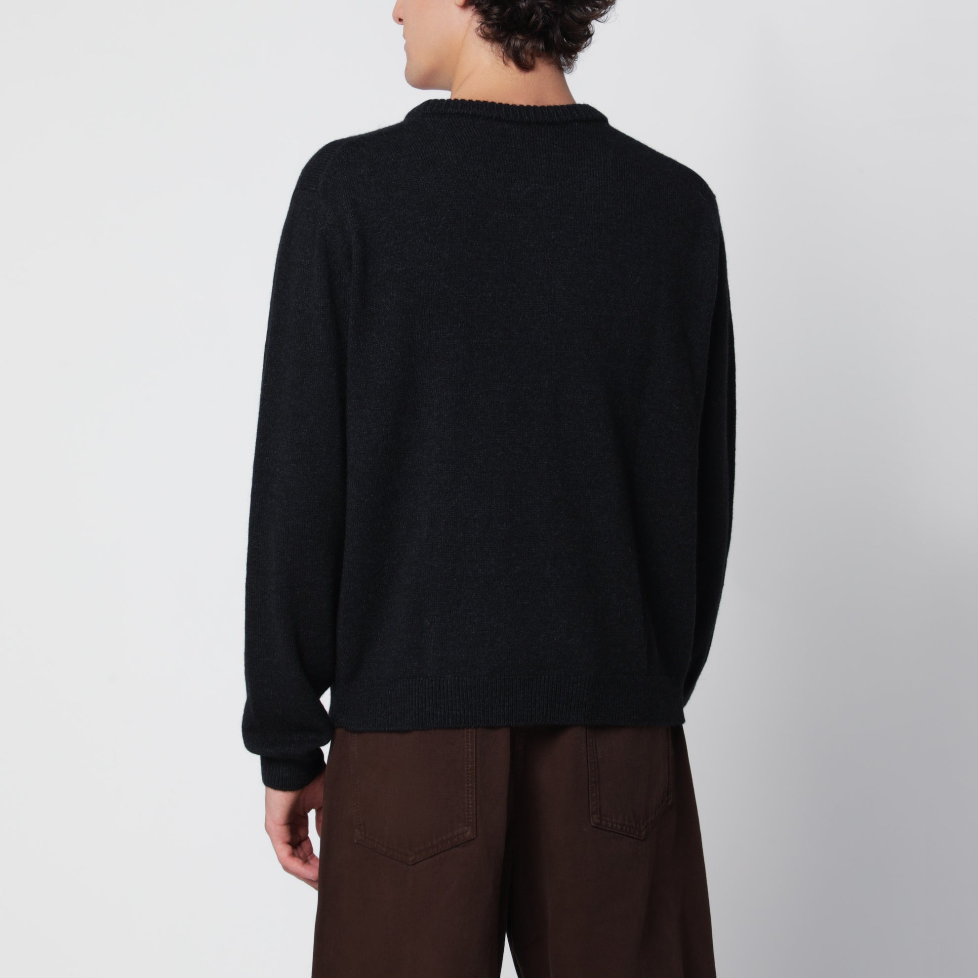 Coal Alpaca Wool Blend Crew Neck Sweater