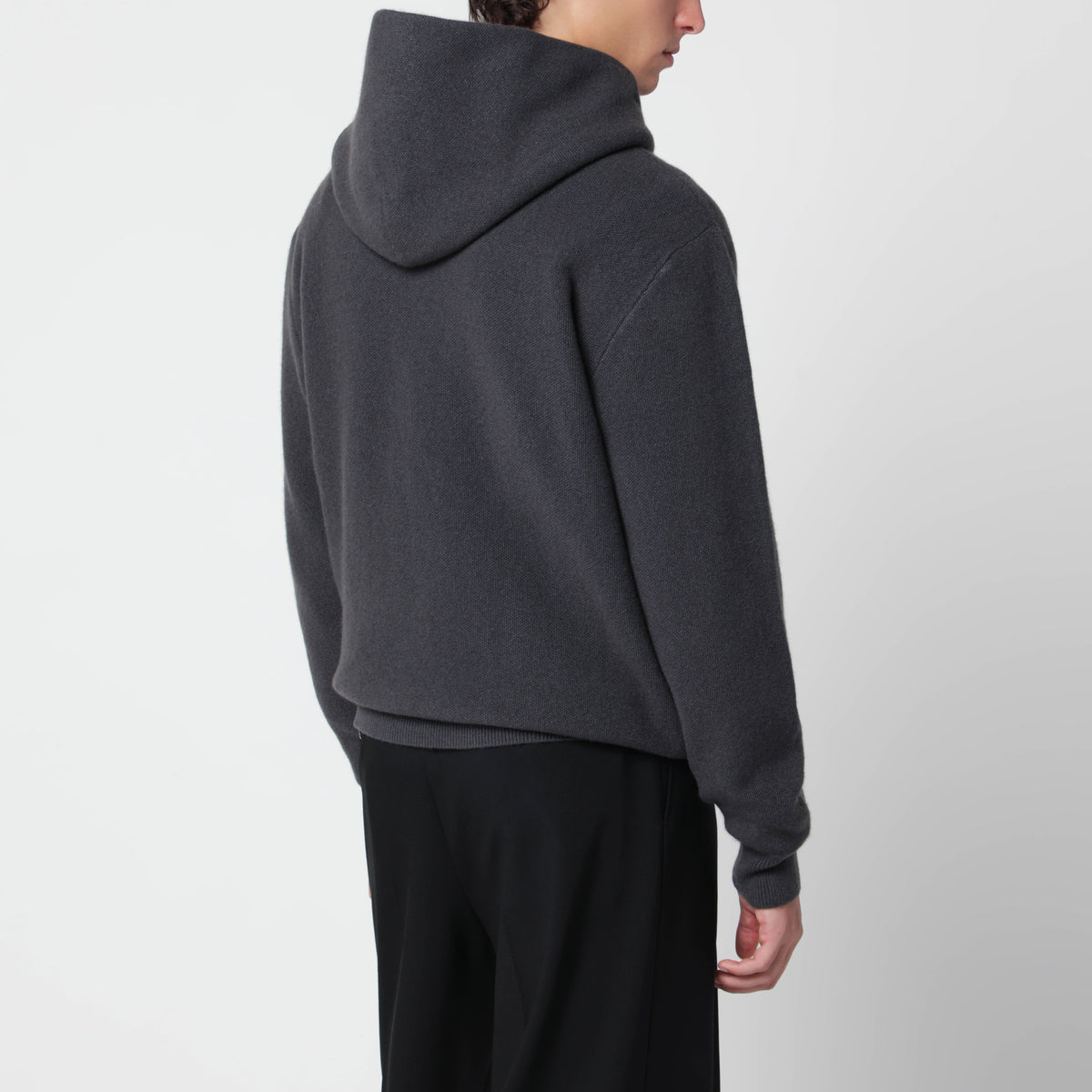 Grauer Kapuzenpullover aus Kaschmirmischung
