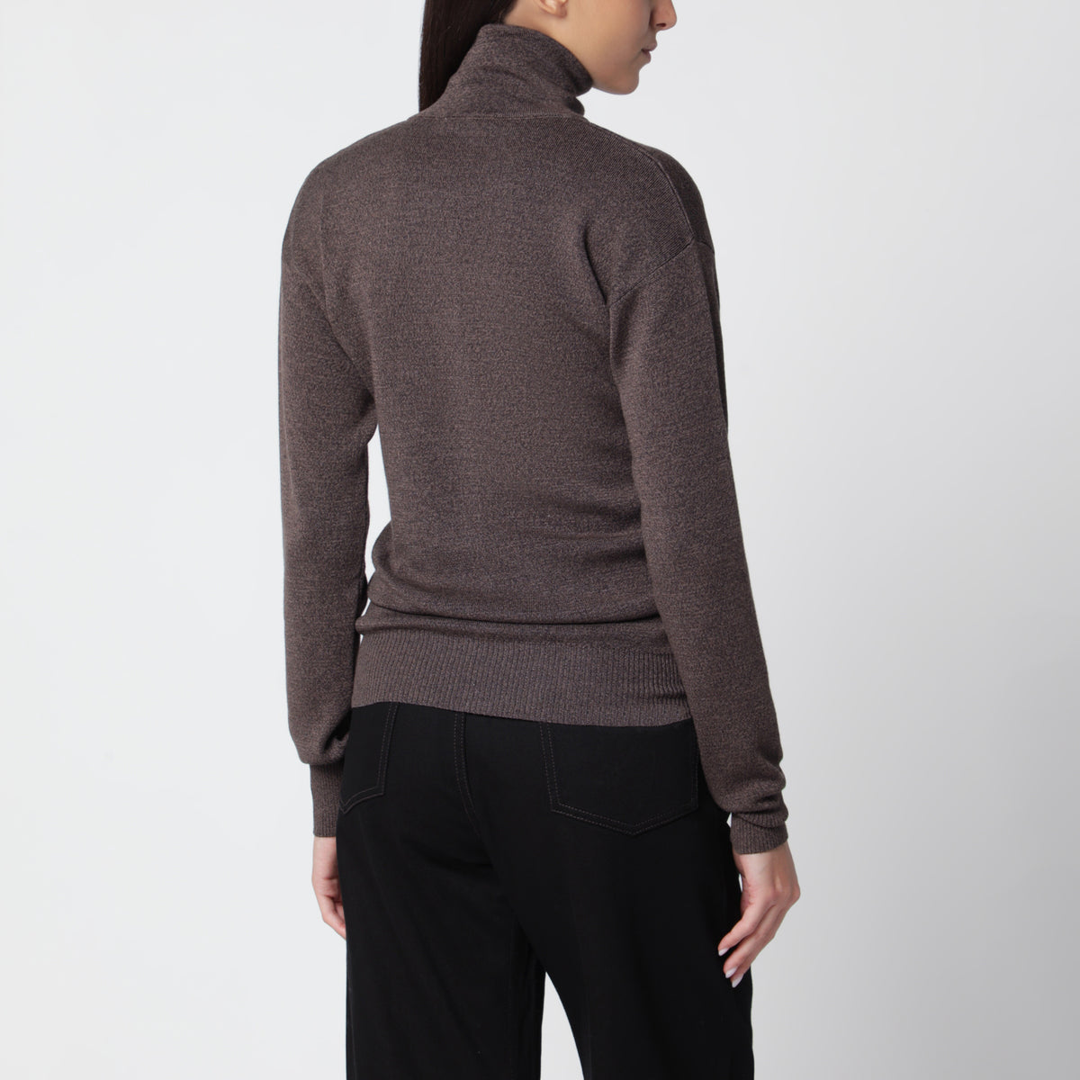 Woll-Ecorce-farbenes Knopf-Top