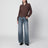 Brauner Trompe l'oeil Cardigan aus Wollmischung
