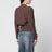 Brauner Trompe l'oeil Cardigan aus Wollmischung
