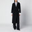 Long robe coat in dark blue virgin wool