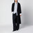 Long robe coat in dark blue virgin wool