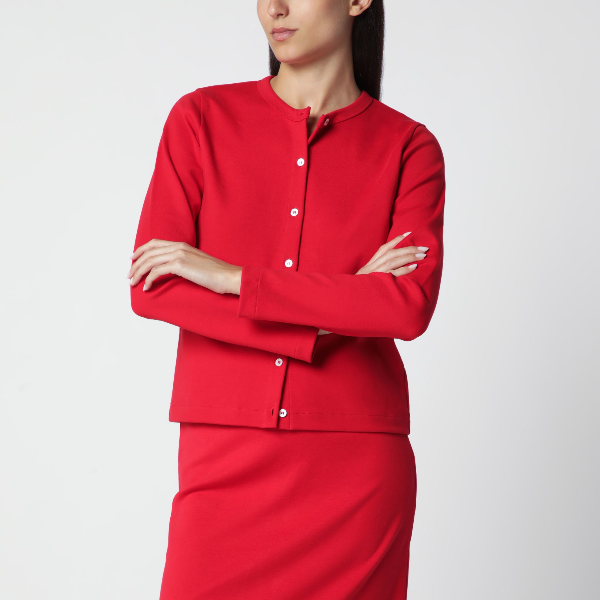 Roter Poppy Cardigan aus Bio-Baumwolle