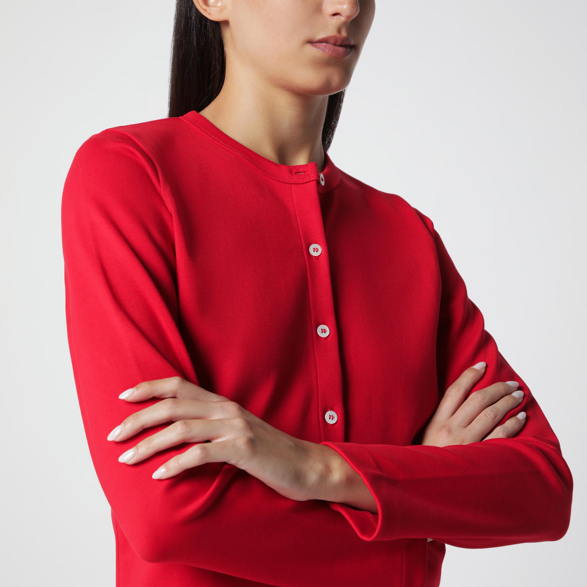 Roter Poppy Cardigan aus Bio-Baumwolle