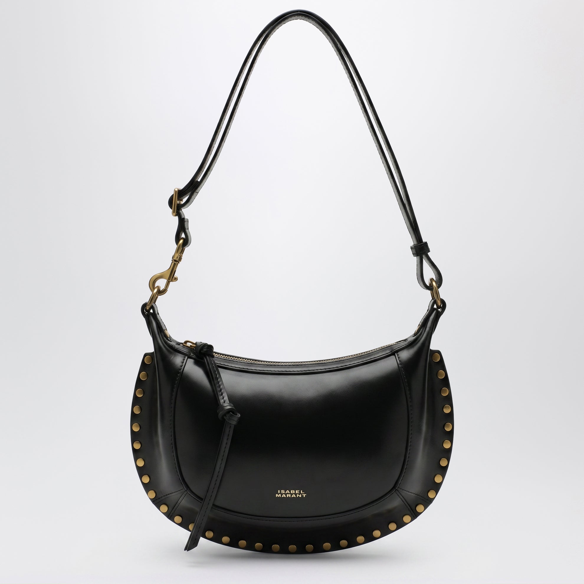 Borsa a spalla Oskan Moon in pelle nera