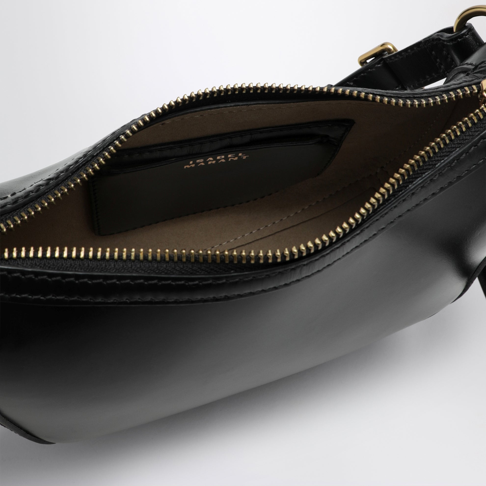 Borsa a spalla Oskan Moon in pelle nera