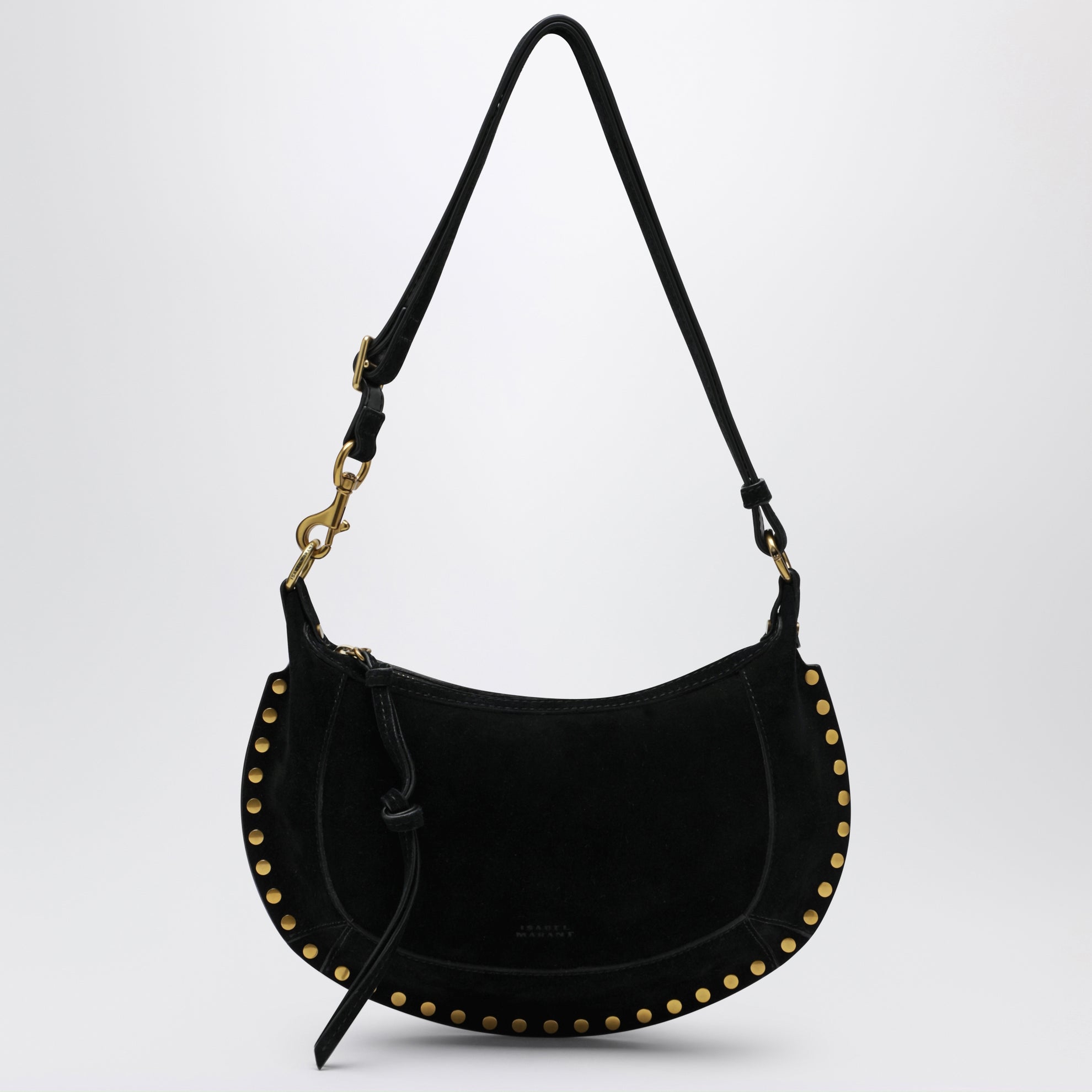 Oskan Moon shoulder bag in black suede