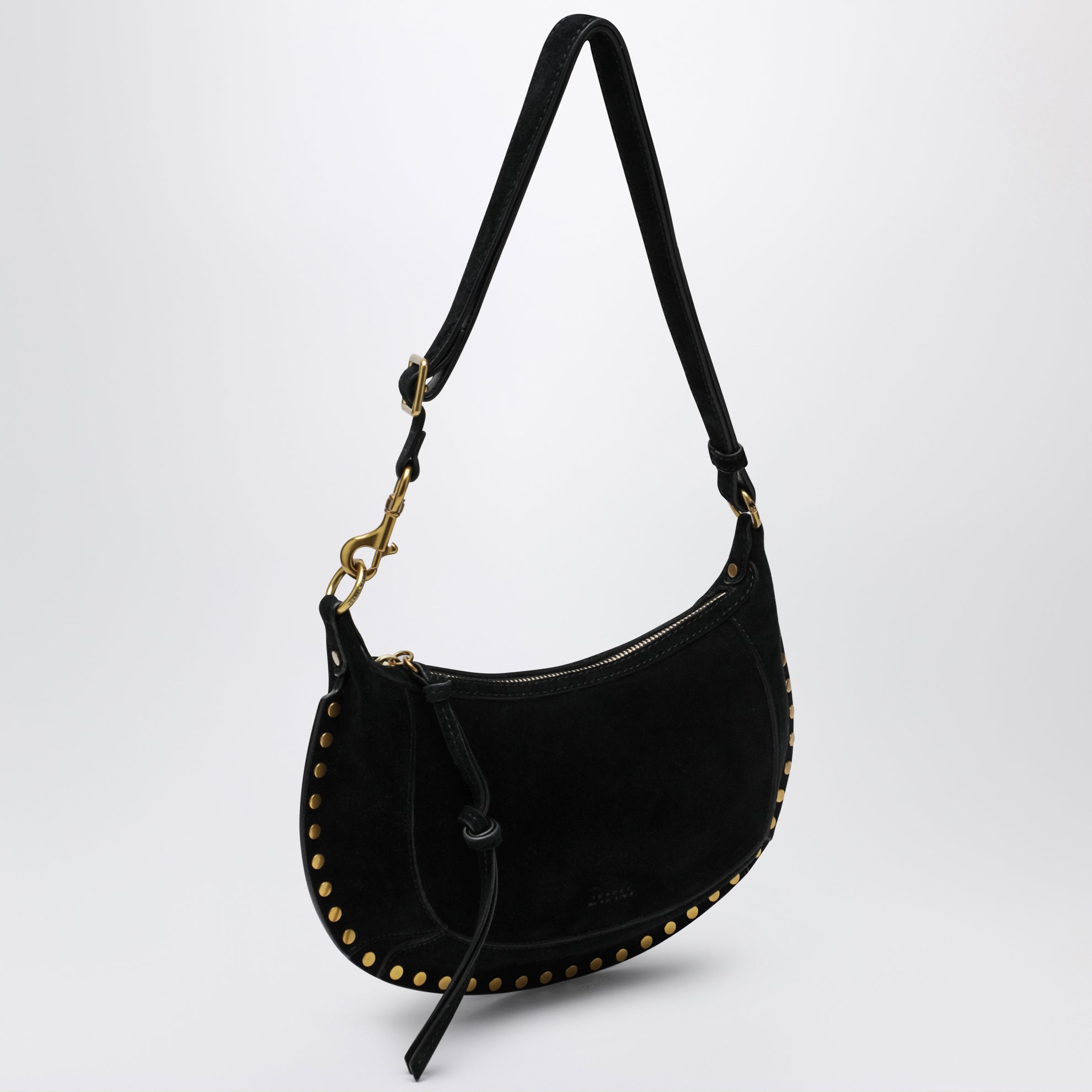 Oskan Moon shoulder bag in black suede