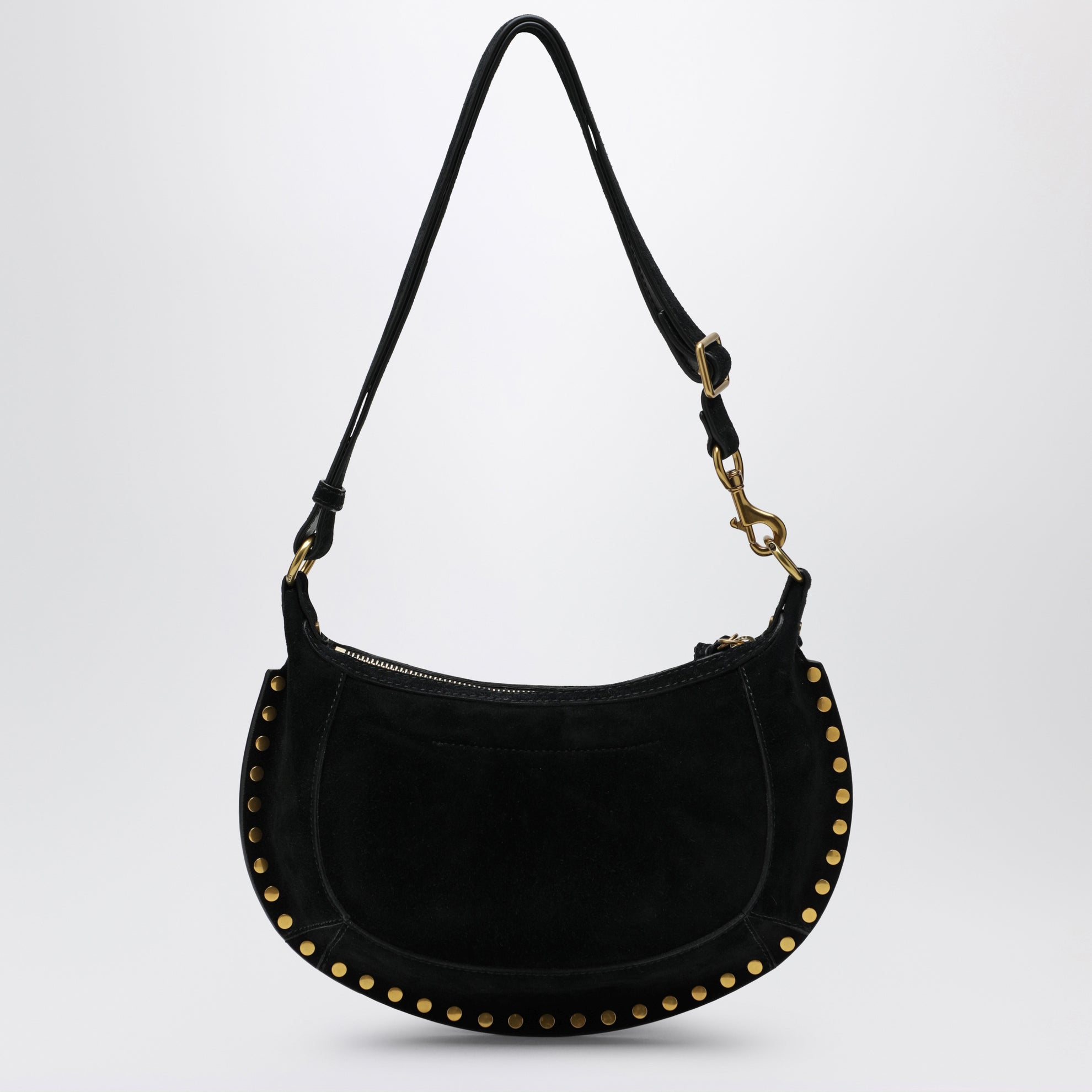 Oskan Moon shoulder bag in black suede