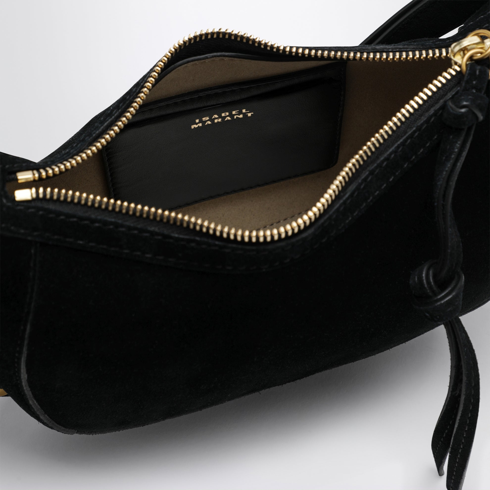 Oskan Moon shoulder bag in black suede