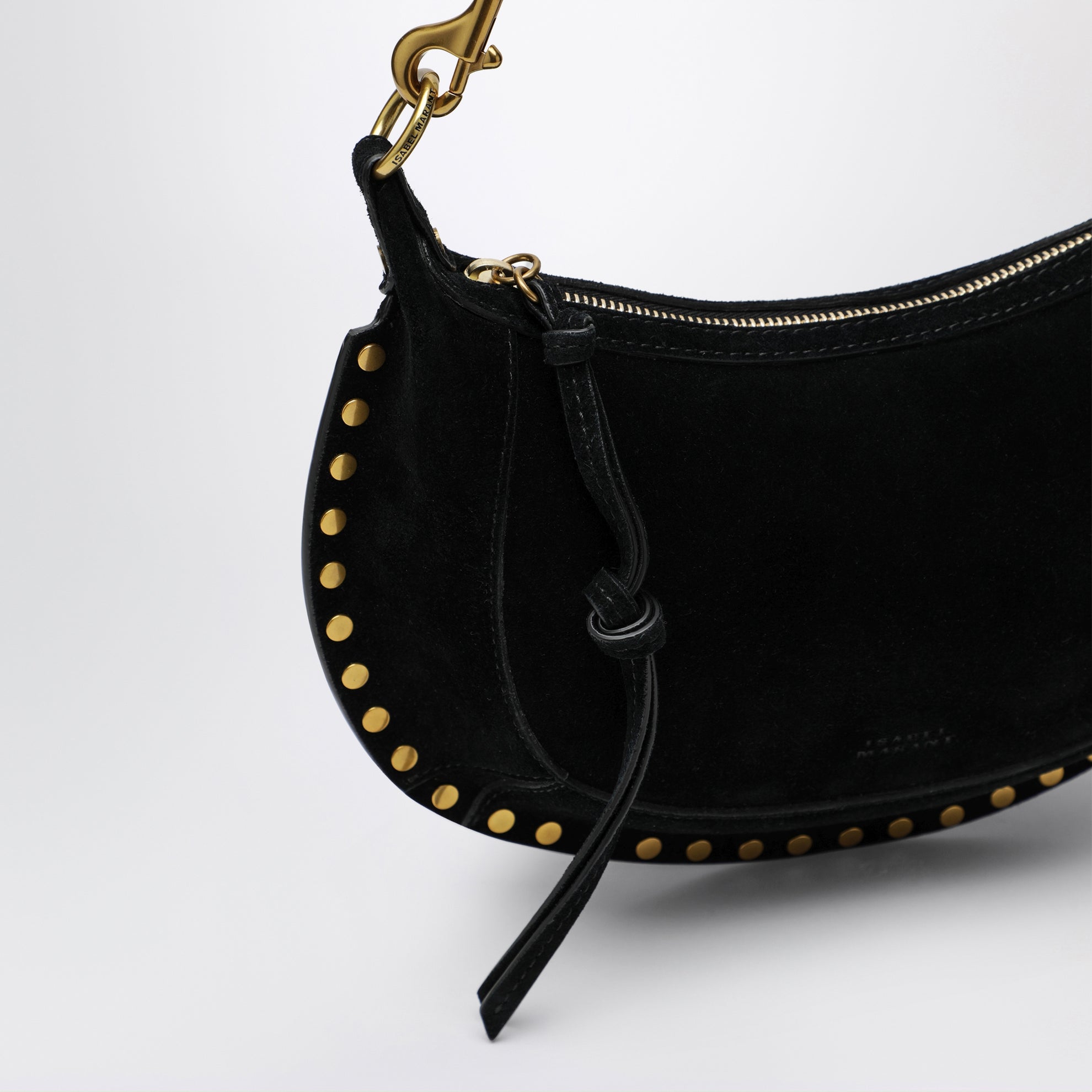 Oskan Moon shoulder bag in black suede