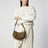 Borsa a spalla Oskan Moon in suede taupe