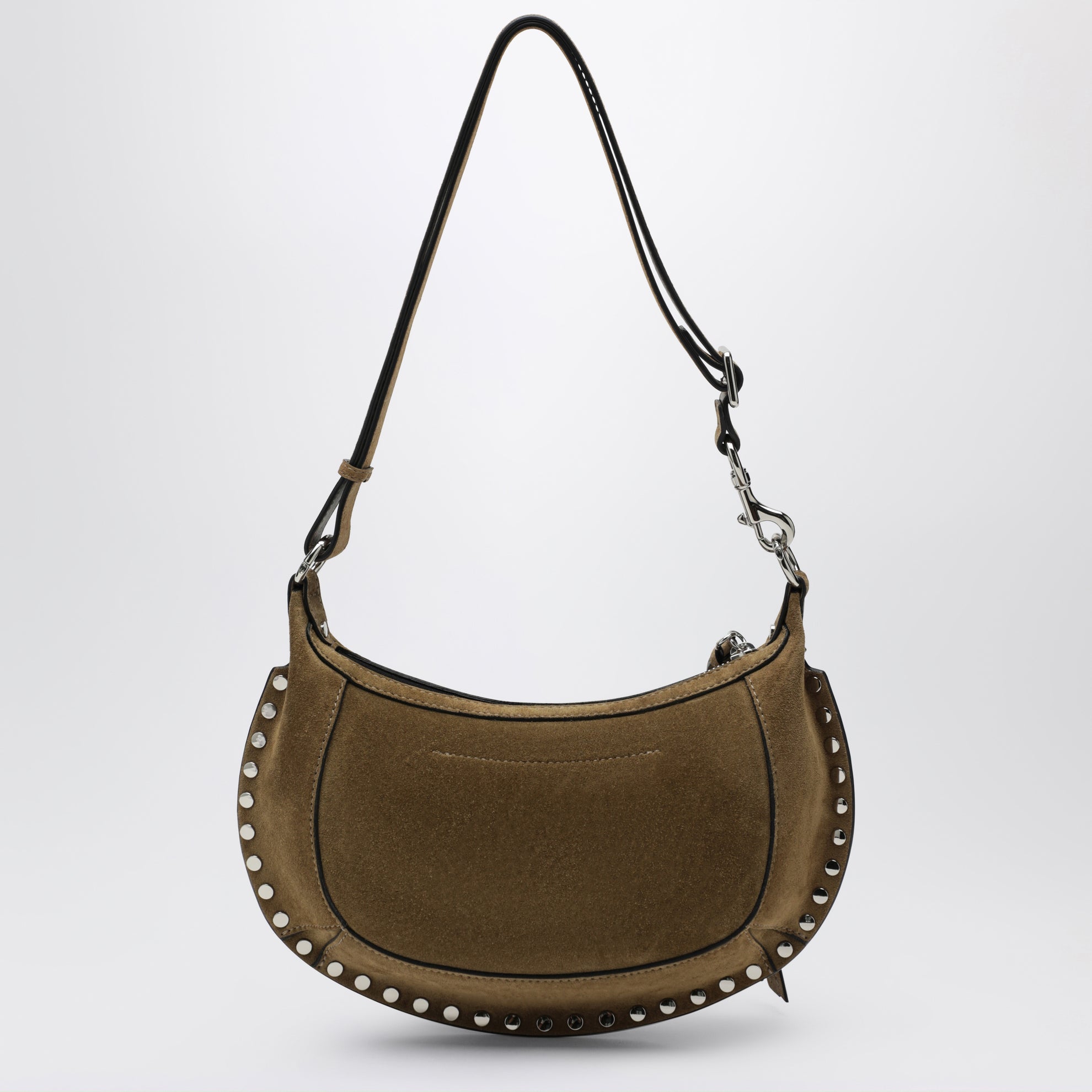 Borsa a spalla Oskan Moon in suede taupe