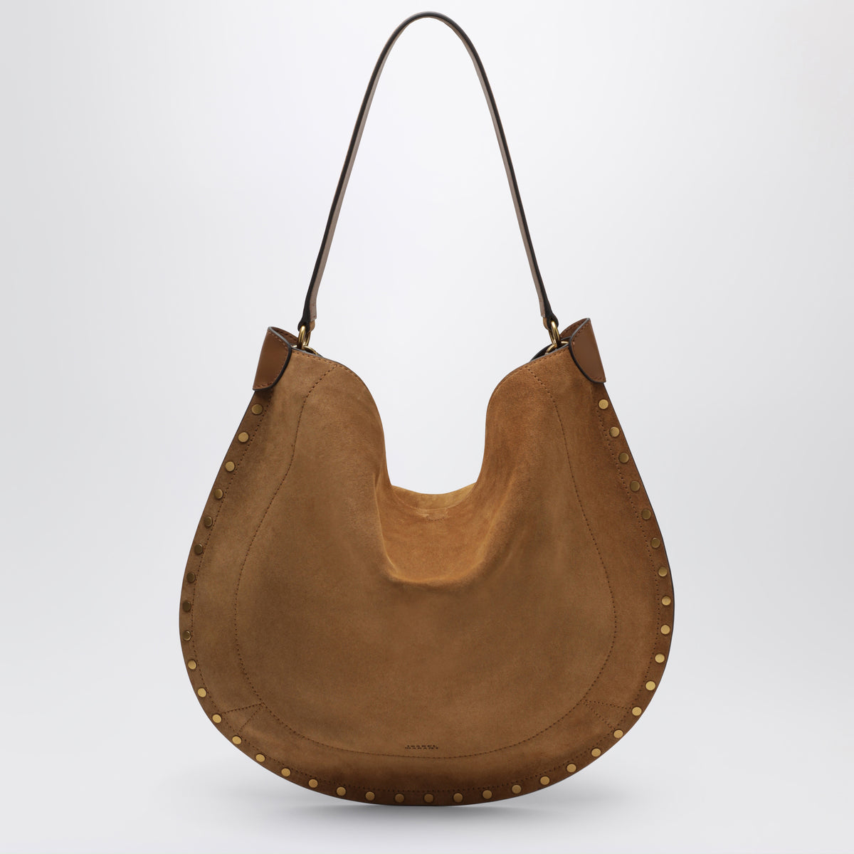 Cognac suede shoulder bag