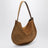 Cognac suede shoulder bag