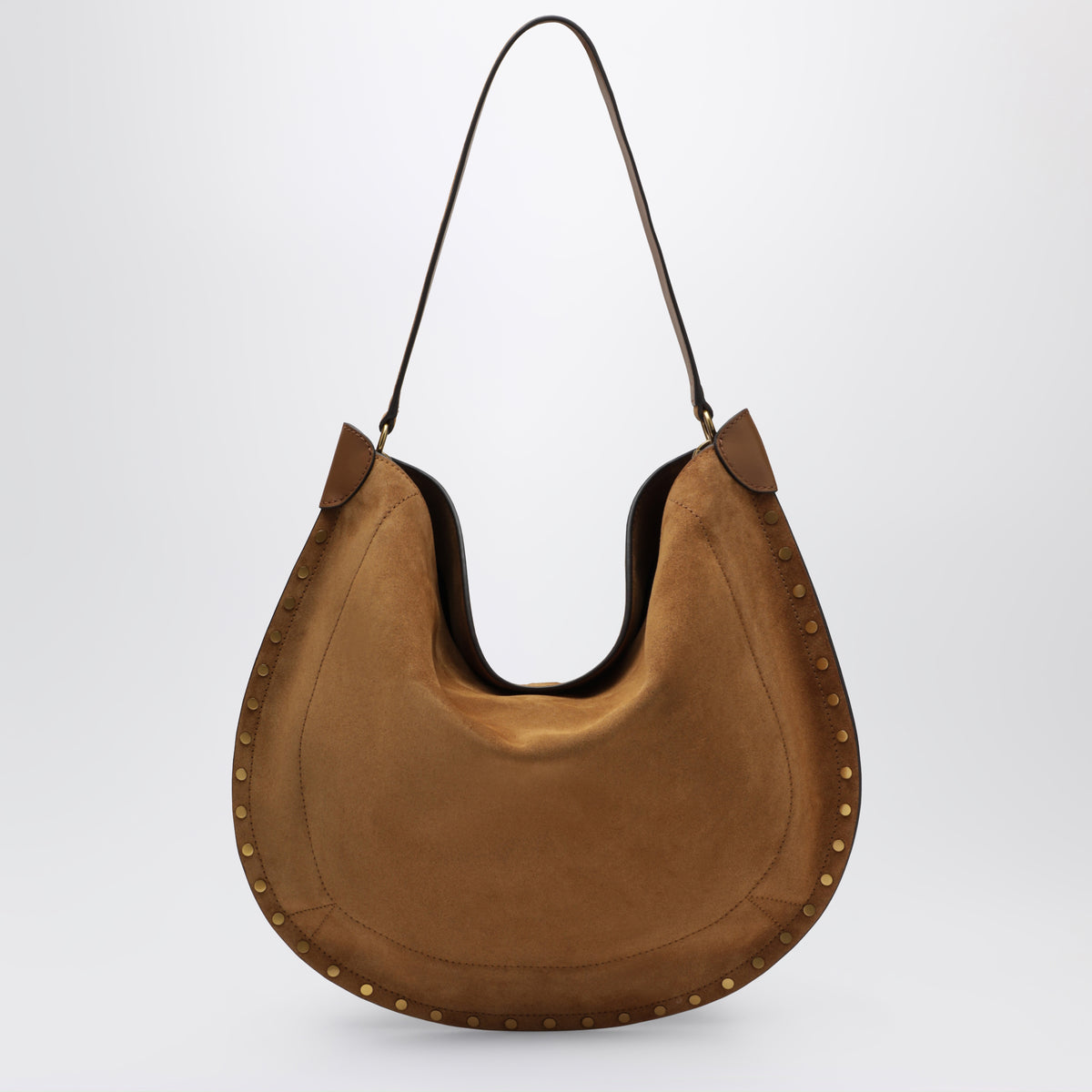 Cognac suede shoulder bag