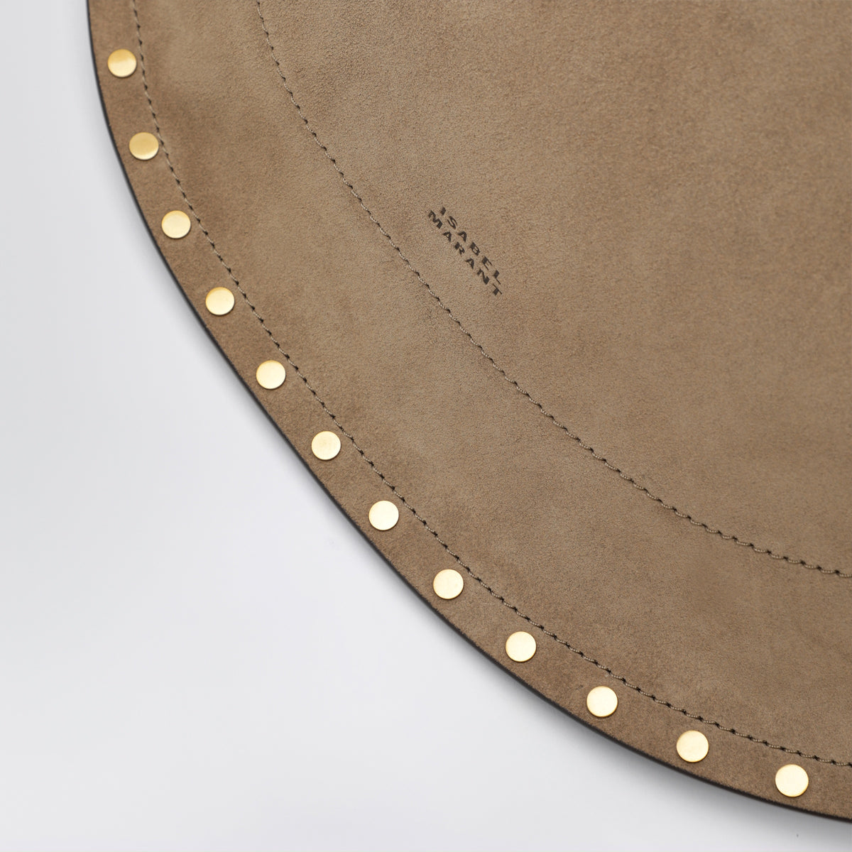 Borsa a tracolla taupe in pelle scamosciata