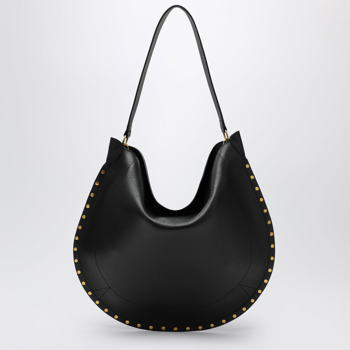 Oskan Hobo Soft Bag aus schwarzem gehämmertem Leder