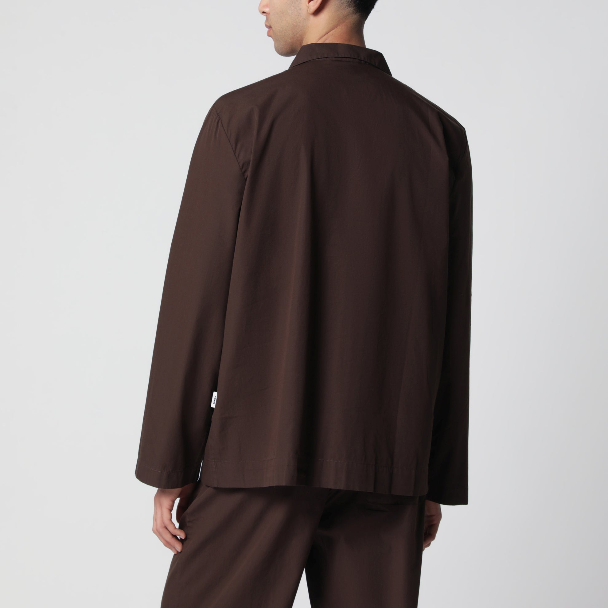 Camicia pigiama in cotone marrone