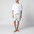 Shorts bianco a righe azzurre