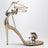 Papillon 105 metallic leather sandals in soft gold