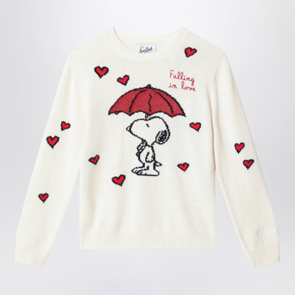White Snoopy intarsia sweater in wool blend