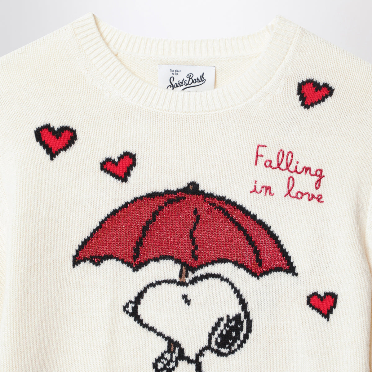 White Snoopy intarsia sweater in wool blend