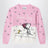 Rosa Pullover aus Wollmischung mit Snoopy und Woodstock Intarsienmotiv