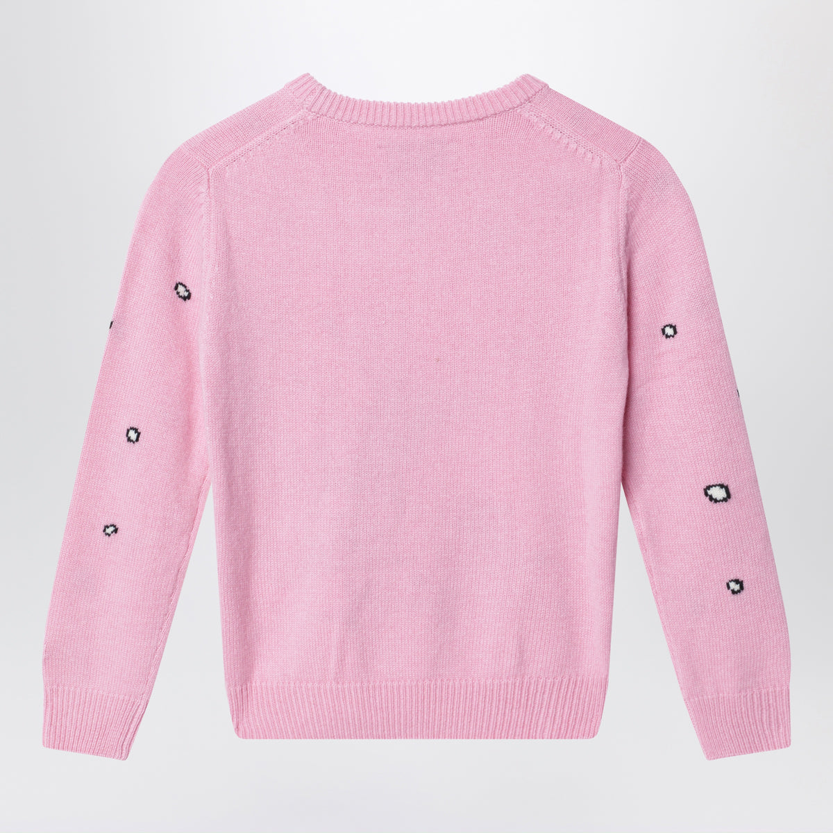 Rosa Pullover aus Wollmischung mit Snoopy und Woodstock Intarsienmotiv