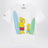 T-shirt bianca con stampa The Simpsons Homer e Bart