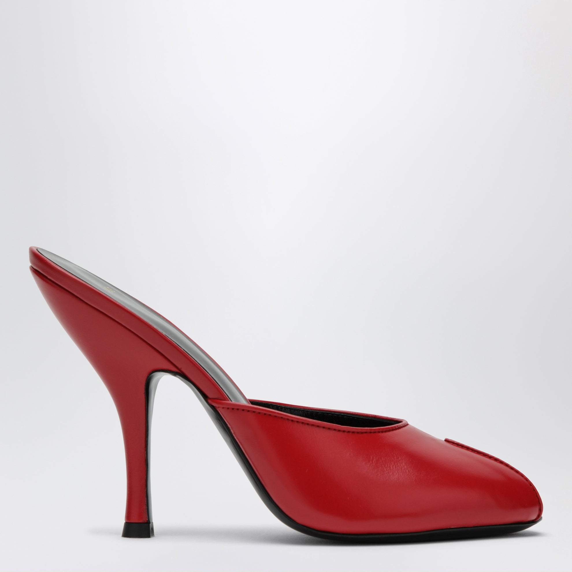 Mule Date en cuir rouge