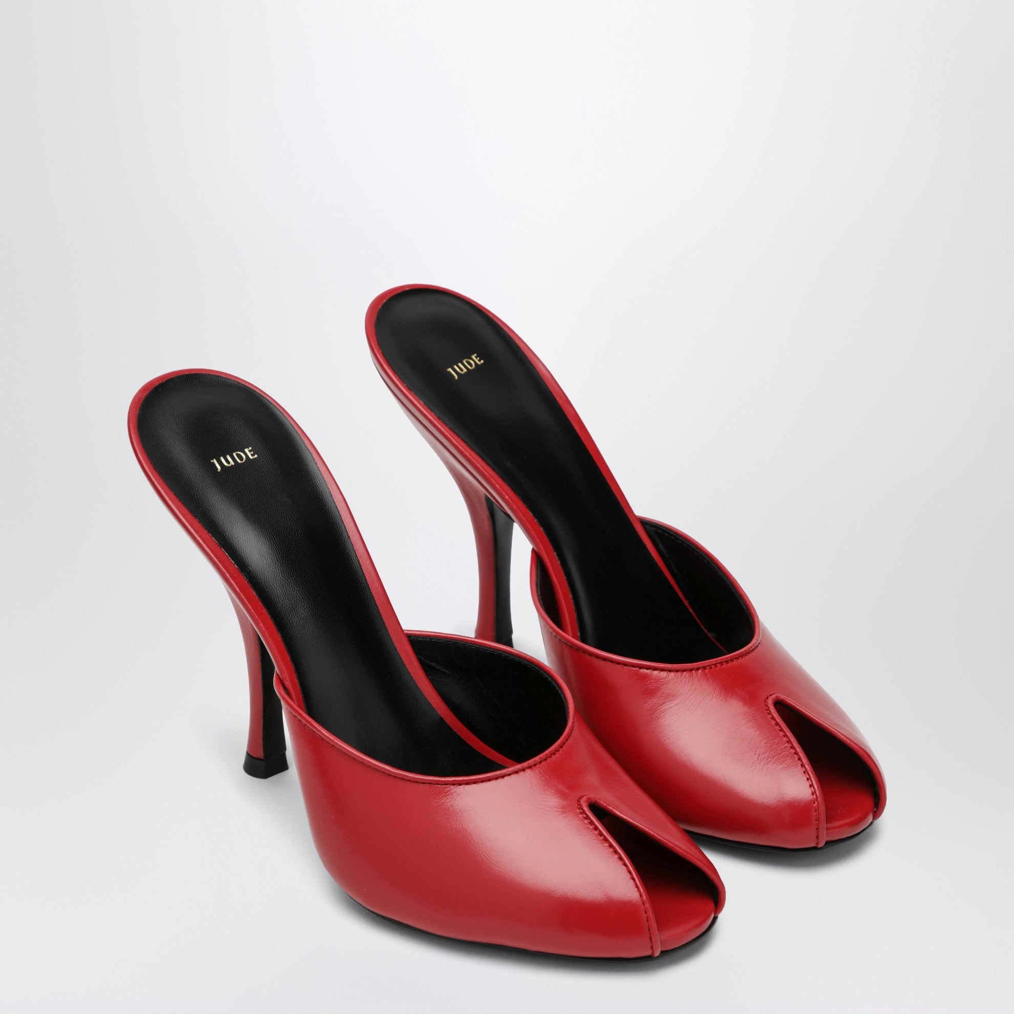 Mule Date en cuir rouge