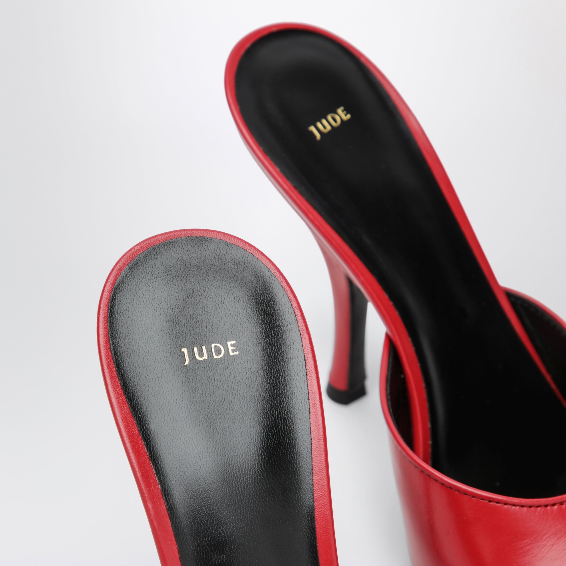 Mule Date en cuir rouge