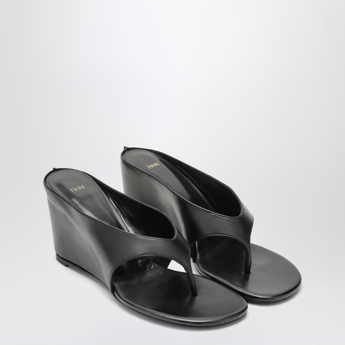 Sandali infradito neri in pelle