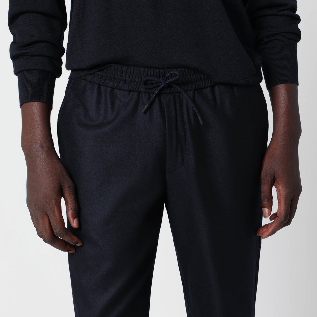 Navy blue Mindset trousers in wool flannel