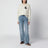 Pull Marisans gris clair en coton et laine