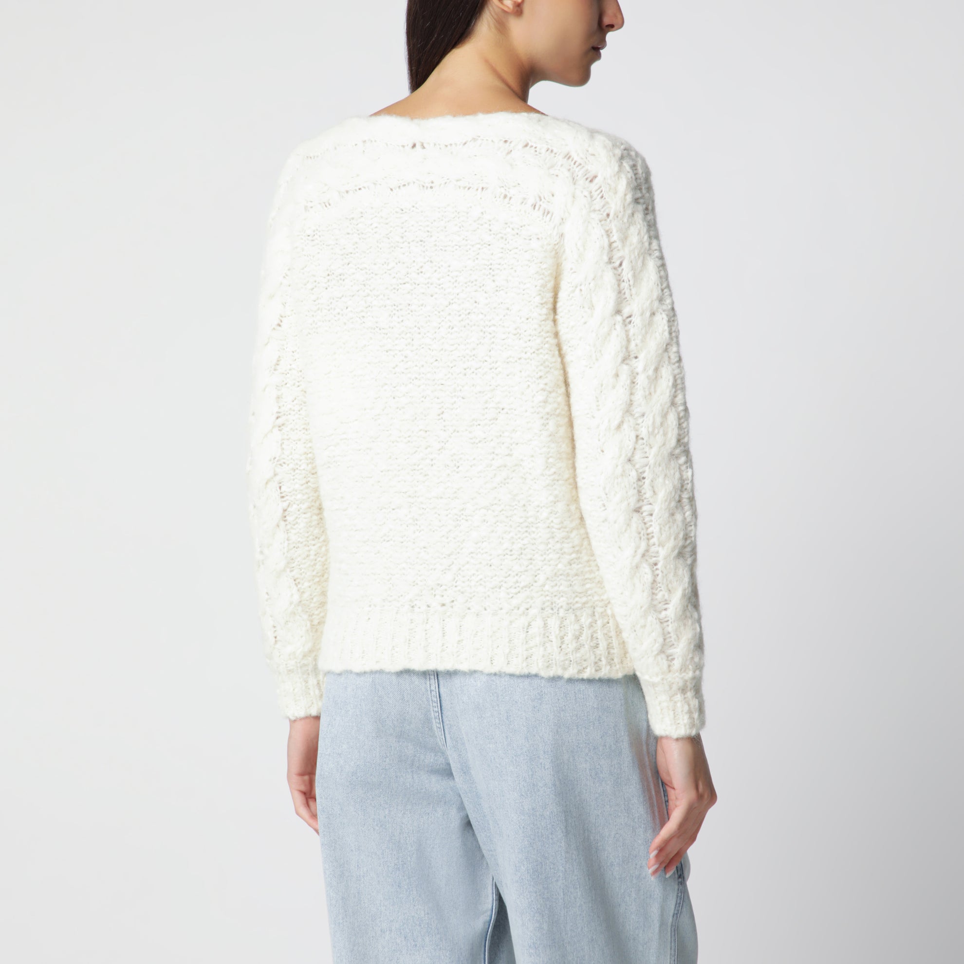 Écru wool-blend sweater
