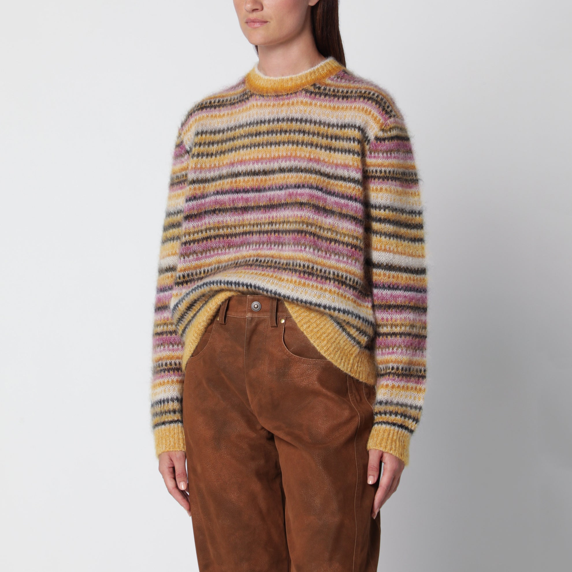 Morine mehrfarbig gestreifter Mohairpullover